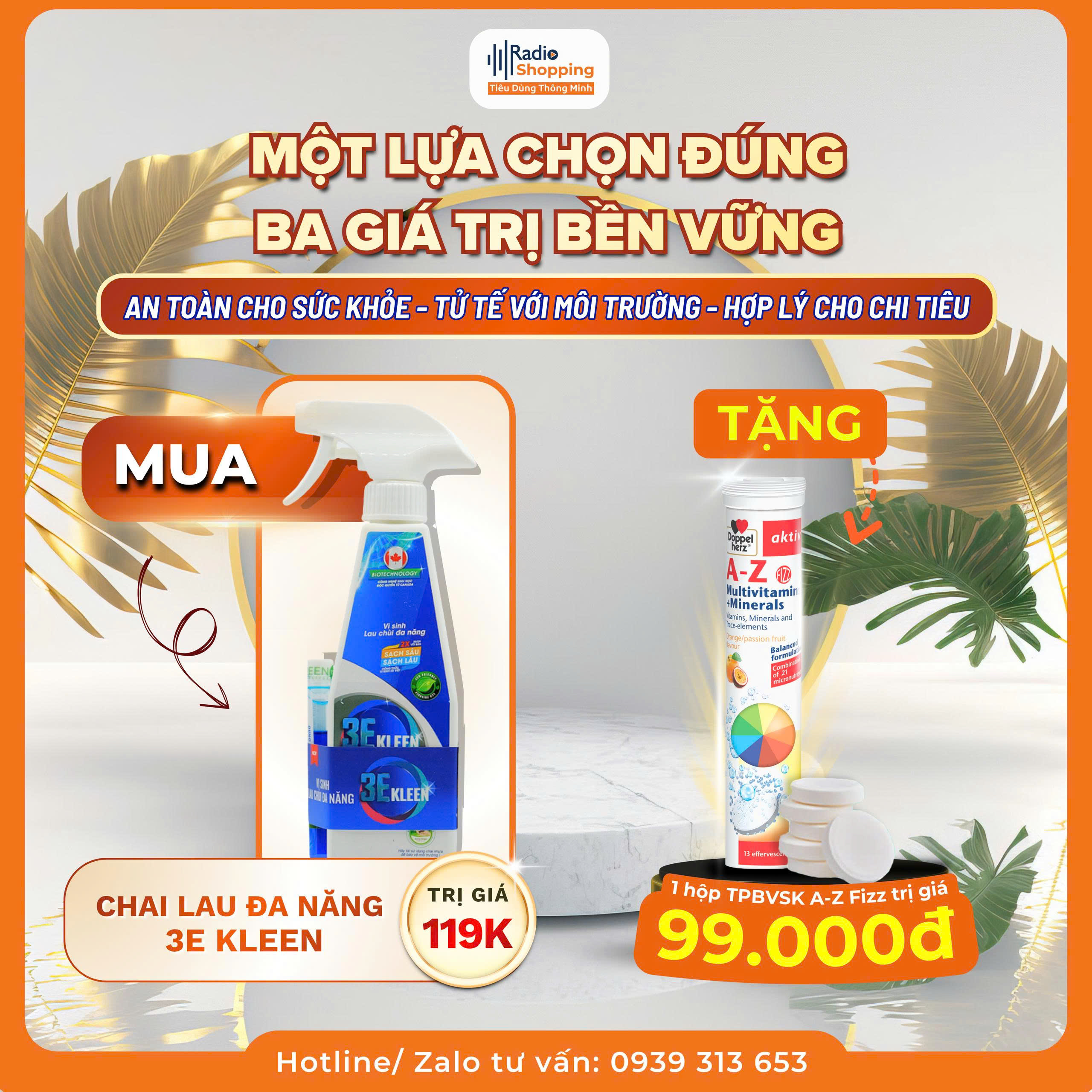 Chai xịt đa năng 3E KLEEN lau chùi đa năng [bộ 1 chai 500ml - 1 ống 5ml]